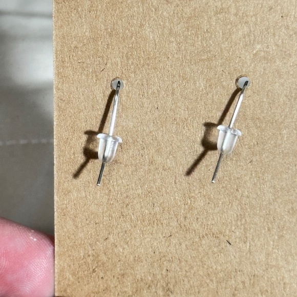 2/$20 Silver tone long rectangular filigree & swirl hook earrings - Picture 4 of 9